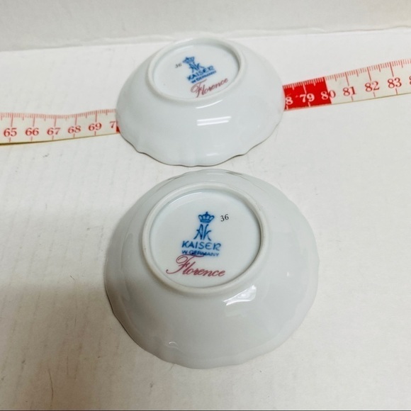 Kaiser porcelain trinket dish west Germany Florence pin vintage set of 2 - Picture 6 of 8